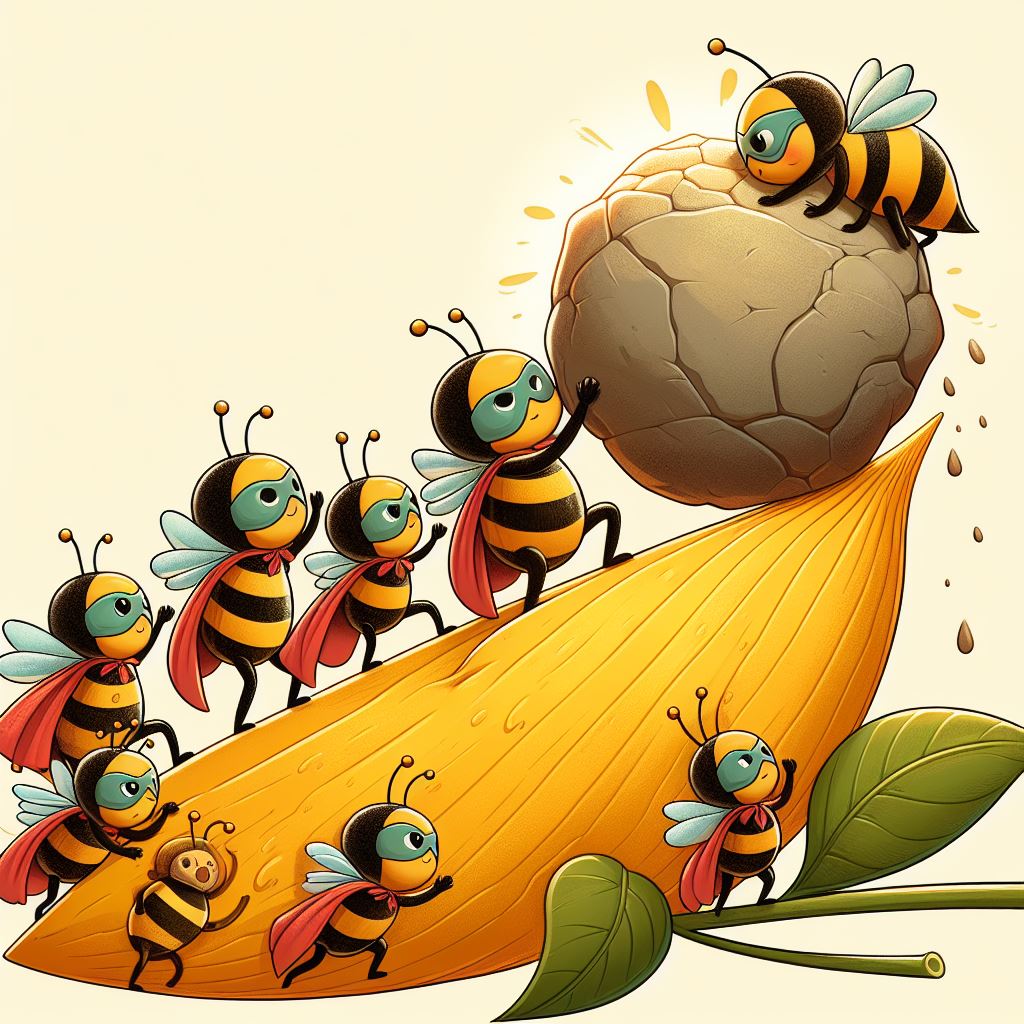 Image depicting persistence as persistent bees working through a difficult task.